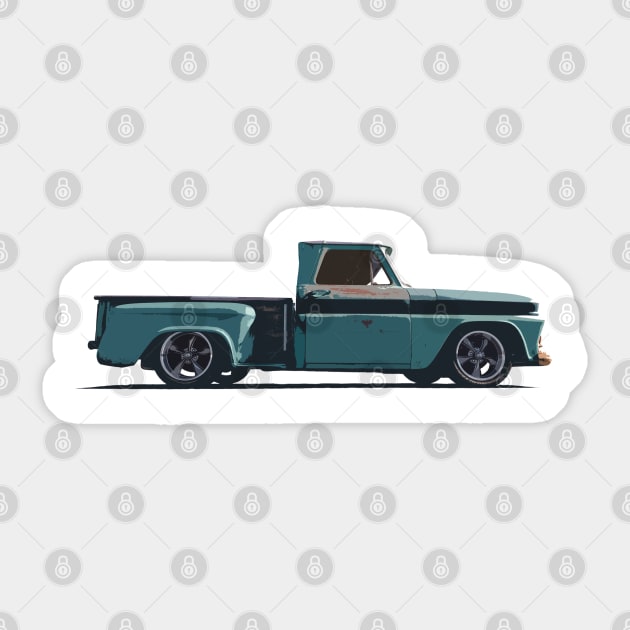 1966 GMC C-10 - stylized Sticker by mal_photography